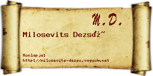 Milosevits Dezső névjegykártya