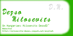 dezso milosevits business card